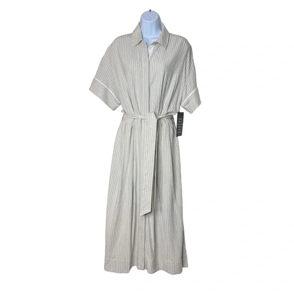 Tuckernuck | NEW Natural Stripe Kate Short Sleeve Midi Dress Size M - Picture 4 of 12